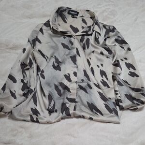 Express Black and Gray Patterned Blouse